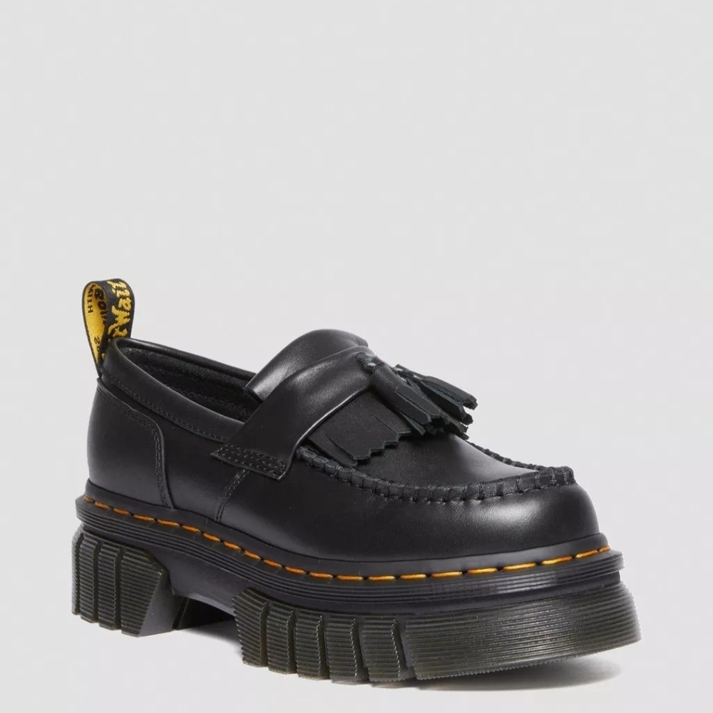 Dr. Martens Black Kiltie Tassel Platform Loafer